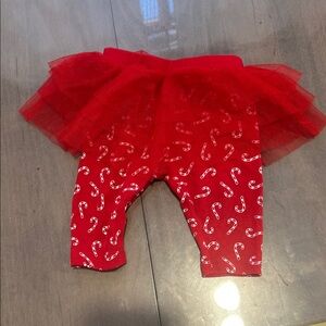 Carter's Red Tulle pants and tutu with candy cane print